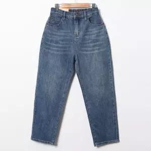 여성 봄바지 워싱 뒷밴드 배기진 일상 청바지