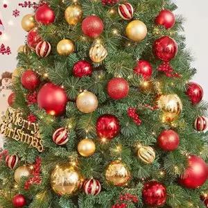 300cm 골드앤레드 장식세트 크리스마스트리 오너먼트-WD4379E