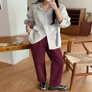 [40사이즈까지] 베러츠 속밴딩 커브드 팬츠 87009 빅사이즈 여성의류