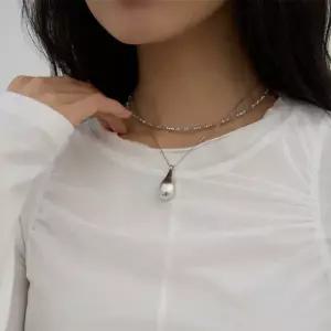 |KMA860D|여성용 봄 시즌 레이어드 물방울 팬던트 일상 목걸이