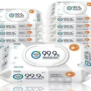 [셀러허브 1]깨끗한나라 소독티슈 60매10팩 알콜티슈 차량용물티슈 x3SET(SH) (46611339)