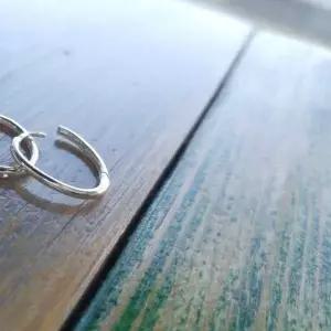 SE201 여성 유니크 타원 원터치 링 귀걸이 실버 이이링 (실버 925)