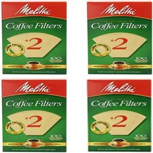 멜리타 콘 커피 필터 2 100 카운트 내추럴 브라운4팩