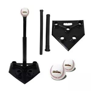 [프로모릭스] 야구 티볼대 K7+안전야구공 2개 세트 높이조절 배팅티 타격연습기