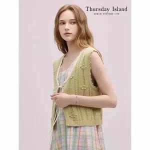 [하프클럽/써스데이아일랜드]팝콘 스트링 베스트(T244MVT236W)