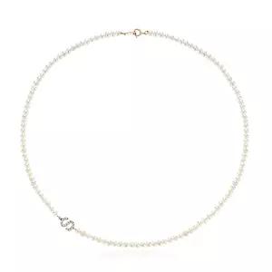 [세그먼트에이](강남점)14K 랩다이아 이니셜 담수진주 목걸이I(LD23003N)