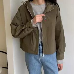 여성 간절기 나일론 혼합 루즈핏 사파리 재킷