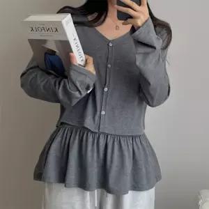 여자 레이어드 플레어 나시 긴팔가디건 세트