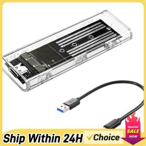 M.2 NGFF SATA 타입 C USB 3.1 투명 외장 SSD 케이스 10Gbps 하드 디스크 어댑터 2230/2242/2260/2280용