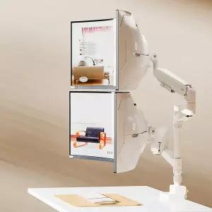 엔산마운트 UHML-25P 울트라 초고중량 스프링 듀얼 모니터암 모니터거치대 블랙 화이트