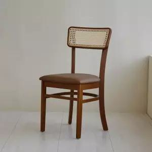 베스트리빙 민트 인테리어 카페 라탄 원목 식탁 의자 1개