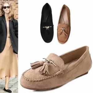 [카미엣뮤즈]골드 체인 태슬 스웨이드 로퍼_KM21w118