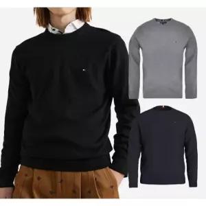 [타미힐피거]타미힐피거 남여공용 스몰로고 크루넥 니트 스웨터