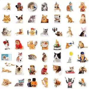 고양이 귀여운 스티커 캐리어 50장 노트북 방수 세트 노트북스티커