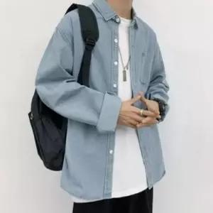 탄탄 2컬러 커플 데일리웨어 데님 청남방 데님셔츠
