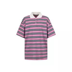 [하프클럽/코인코즈]루즈핏 스트라이프 반팔 카라 티셔츠_DW5ME202