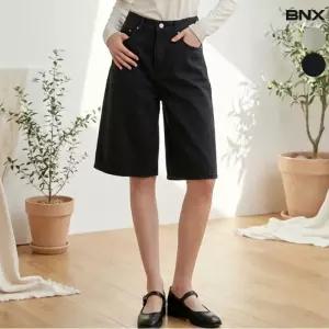 여성 하이웨스트 버뮤다 코튼 팬츠