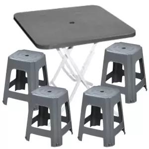 CP 플라스틱 에덴 사각의자 사각 테이블 회색 세트 포차 포장마차 탁자 편의점 야외 행사 학교