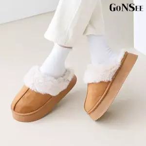 [하프클럽/고앤씨]디엘 겨울 키높이 사무실 거실 슬리퍼 실내화 4cm