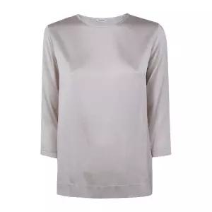 보트넥 3/4 슬리브 실크 블라우스 RE7445DL098 132