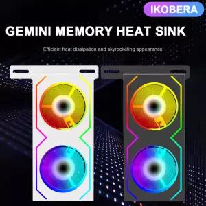 RAM 메모리 쿨러 4핀 PWM/5V ARGB 듀얼 5020 냉각 팬 포함 DDR4 PC 라디에이터 모듈