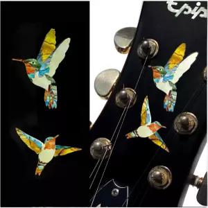 기타 베이스 우쿨렐레용 인레이 스티커 데칼 - 춤추는 벌새 B-329DH