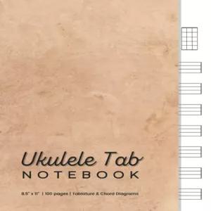 우쿨렐레 탭 노트 노래를 위한 빈 표집지 100페이지 4현악 표기법
