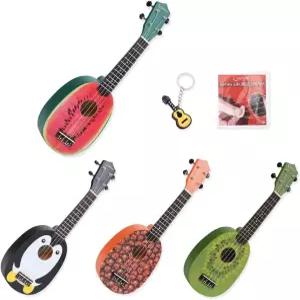 롱팀 21인치 귀여운 초보자 우쿨렐레 스프루스 마호가니 나무 소프라노 하와이 우케 포 기프트 디어 생일