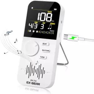 EX-GEAR 디지털 메트로놈 컬러 LCD 화면 넓은 템포 범위 및 피아노 기타 바이올린 드럼 모든 악기를 위한