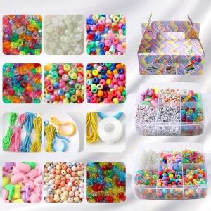 니키궈 모듬 아크릴 구슬 팔찌 제작을 위한 혼합 색상 귀여운 DIY 목걸이 열쇠고리 휴대폰 매력