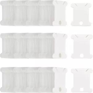 Fokanlo 대용량 1000개 플라스틱 치실 보빈 십자수 면사 공예 DIY 바느질 보관용 실 정리 홀더 자수 카드