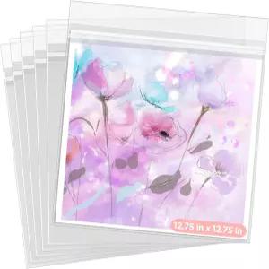 12x12 아트워크용 3/4 X 12 인치 크리스탈 클리어 슬리브 보관 가방 12개 사진 액자 매트 12인치 x