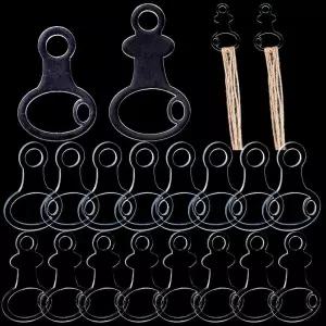 크래스파이어 40Pcs 2사이즈 아크릴 치실 보빈 투명 자수 실 드롭 주요 모양 크로스 스티치 칩 재봉 보드