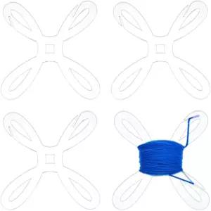 BENECREAT 대형 실타래 보빈 4개 투명 아크릴 정리대 십자수 뜨개질 바느질 코바늘 직조 실 감개 도구