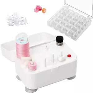재봉틀용 보빈 와인더 25개 플라스틱 포함된 휴대용 자동 와인딩 머신을 쉽게 수 있는