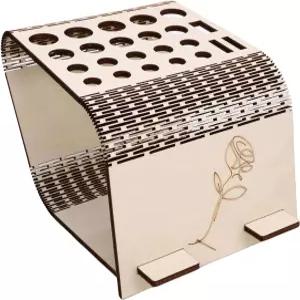 Drfeify 가죽 공예 도구 정리함 휴대폰 스탠드가 있는 포플러 합판 스튜디오 및 교실용 멀티 슬롯 가위