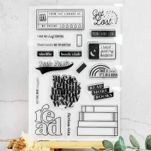 Noyunst 투명 독서 스탬프 (책용) - DIY 저널 스크랩북 카드 도서관 라벨 및 사진 앨범용 미니 실리콘 인장