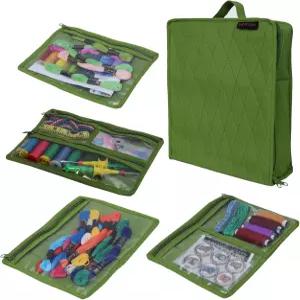 패브릭 상단이 있는 야지이 공예 상자 - 휴대용 보관 가방 정리함 예술 및 공예품 토트 다용도