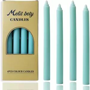 10인치 세로 스트라이프 테이퍼 캔들 세트 4팩 키 큰 디너 파티 결혼식 홈 데코 주방 장식 크리스마스