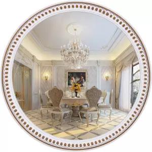 벽 장식용 24인치 소박한 농가 원형 거울 욕실 현관 거실 침실 및 복도용 나무