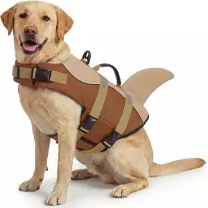 아센쿠 반려견 구명조끼 - 수영 및 보트용 반려동물 안전 조끼 부유식 상어 소형 중형 대형견용 구명