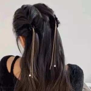 2p 두줄 드롭 미니 집게핀 큐빅 헤어핀 헤어피스 머리 UjW7+1vDx