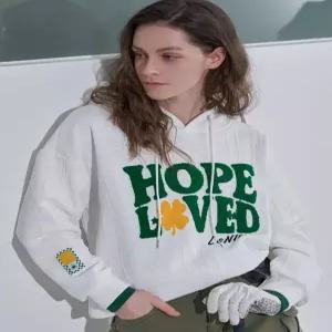 [르니앤맥코이]스마일 자수 배색 소매 후드티 MN04TS071FJY