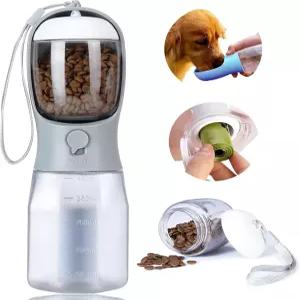 음식 용기가 있는 개 물병 야외 산책 하이킹 여행용 휴대용 반려견 물 디스펜서 강아지 필수품 용품 교체