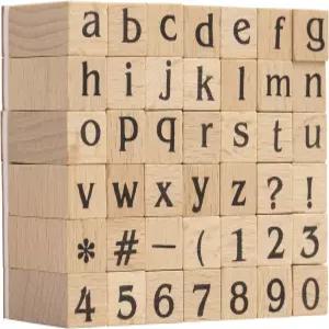 DIYOOHOMY 점토용 소문자 스탬프 도자기 및 폴리머 클레이 DIY 스크랩북 카드 제작용 나무 알파벳 숫자