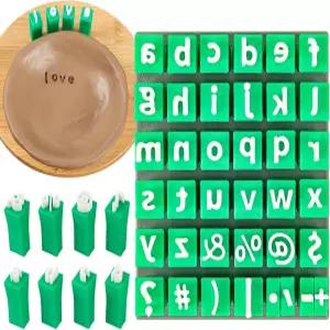 점토용 알파벳 우표 폴리머 글자 작은 소문자 및 도자기 DIY 공예용 기호 1세트