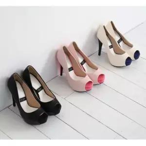 하이힐 핑크 토오픈 킬힐 캐주얼 여성 신상 봄 미들힐 구두 가보시  [mW5A815B]