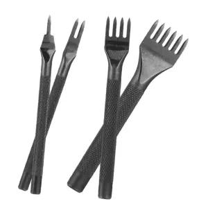 HOMSFOU DIY 가죽 공예 펀칭 도구 4pcs 구멍 펀치 세트 금속