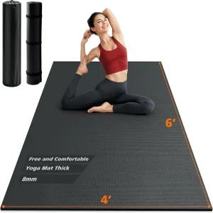 Rendpas 대형 홈짐/차고 바닥용 운동 매트 - 6 x4 7 x5 /10 x6 8mm 미끄럼 방지 고밀도 신발 착용 가능