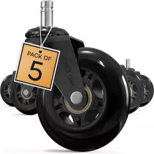 롤러블레이드 사무용 의자 휠 책상 및 게임용 교체용 캐스터 5종 세트 원목 바닥 타일 라미네이트 카펫에